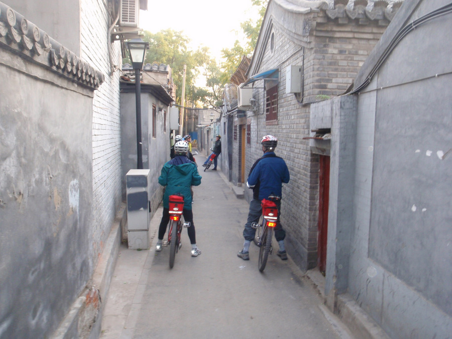 Bicyling through one of many Hutongs.